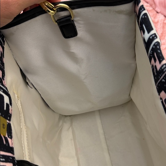 Women's Black White and Pink Tote Bag - Picture 12 of 16